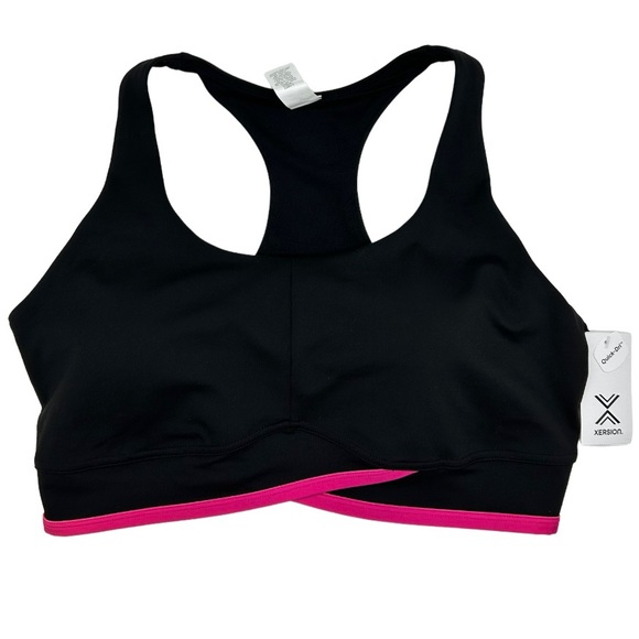 Xersion Women's Black Pink Light Support Longline Sports Bra Size XL XXL - Picture 4 of 13